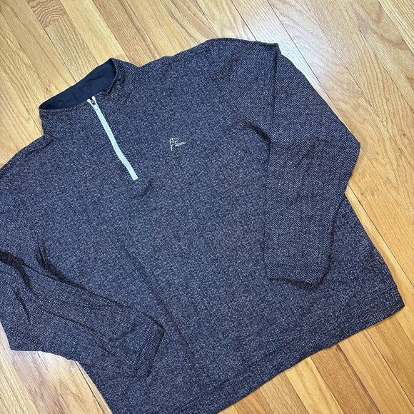 Rhoback Men’s Size XL Herringbone Jacquard Gray Performance Q-Zip Pullover - Picture 4 of 16